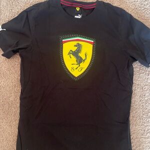 Puma Black Short-Sleeve Tee with Yellow Shield Logo